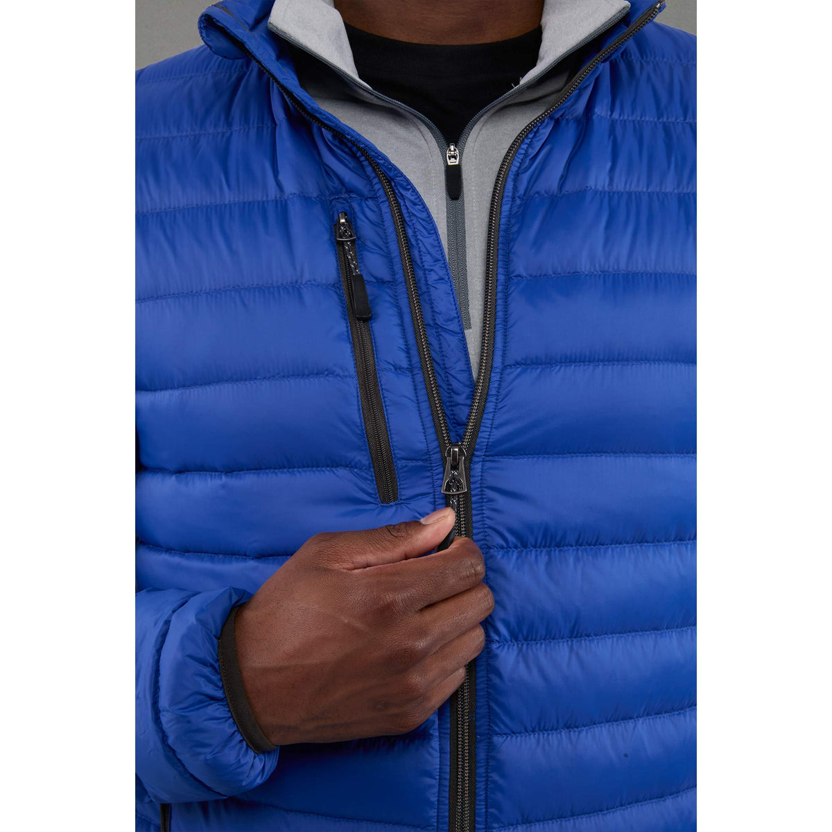 Whistler Lightweight Down Jacket for Men Embroidery - New Royal - Front On Model