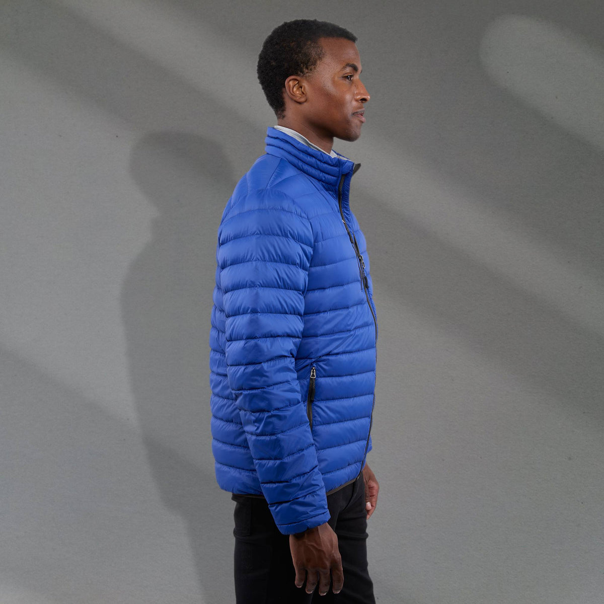 Whistler Lightweight Down Jacket for Men Embroidery - New Royal - Right Side On Model