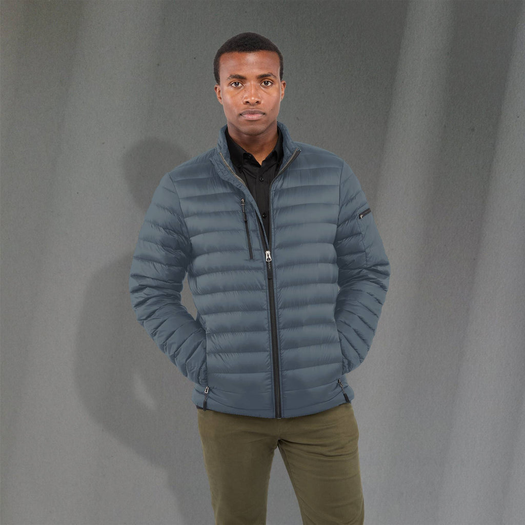 Whistler Lightweight Down Jacket for Men Embroidery - Steel Grey - Front On Model