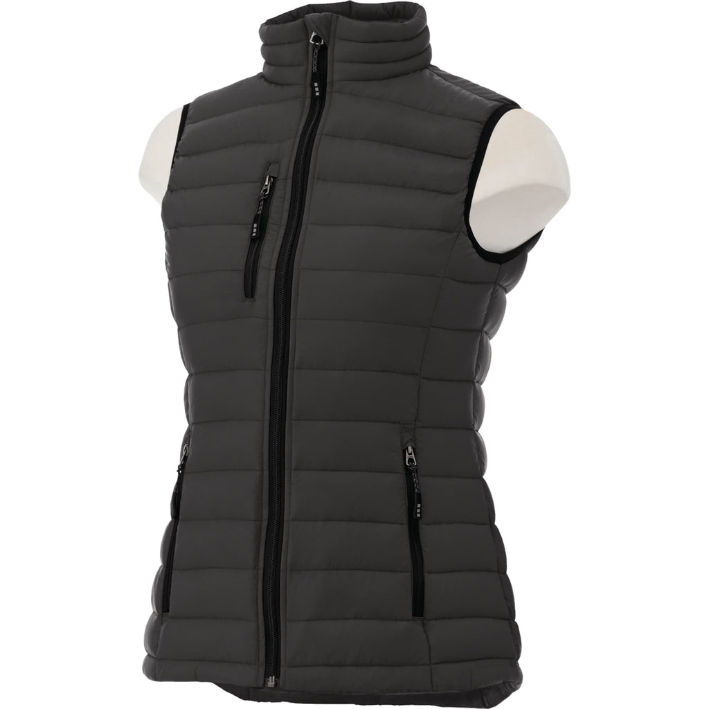 Whistler Lightweight Down Vest for Women Embroidery - Black - Front Flat