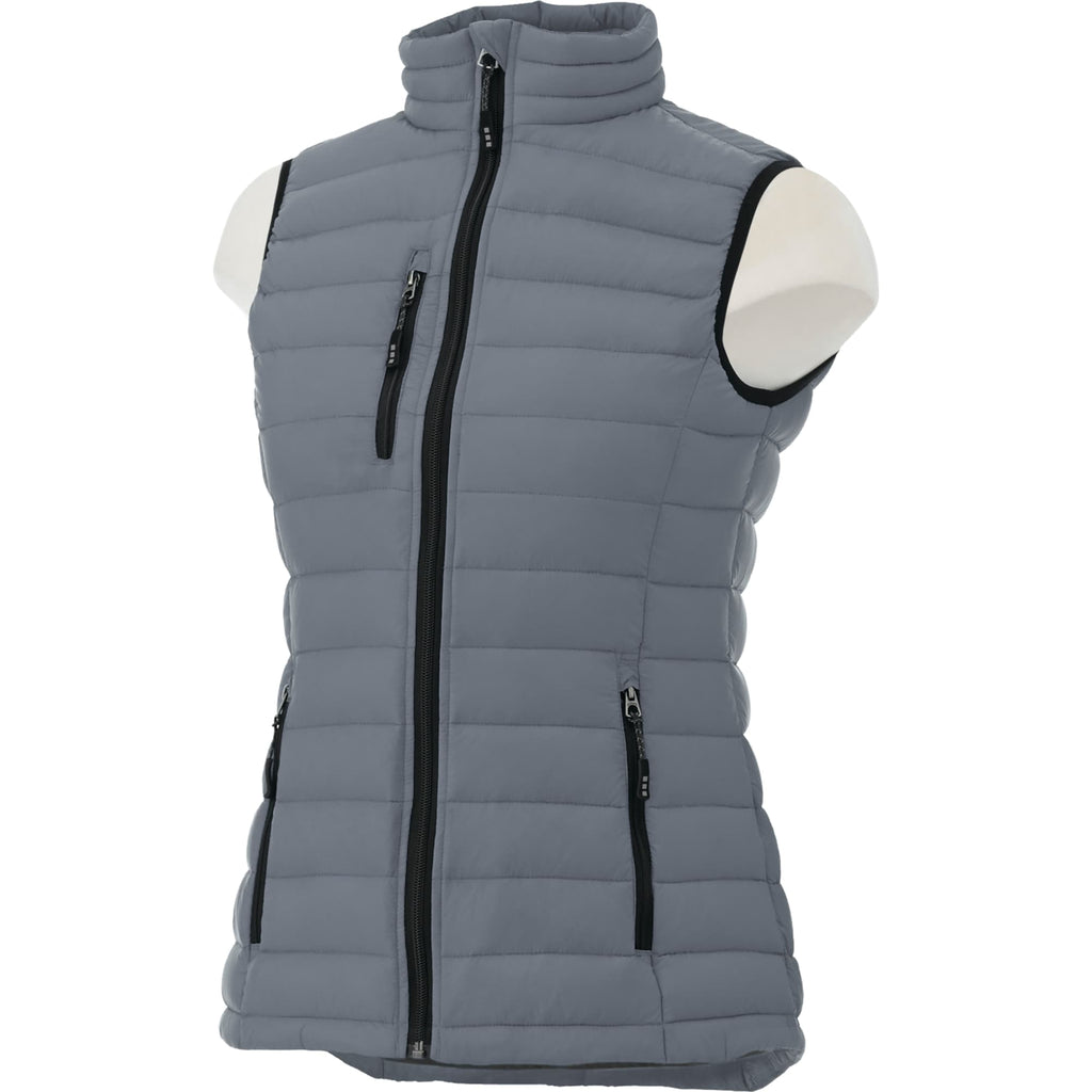 Whistler Lightweight Down Vest for Women Embroidery - Steel Grey - Flat