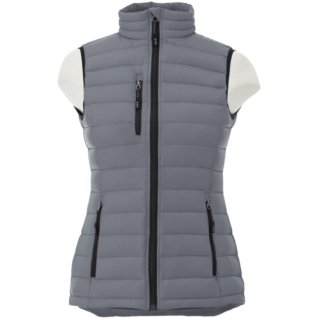 Whistler Lightweight Down Vest for Women Embroidery - Steel Grey - Front