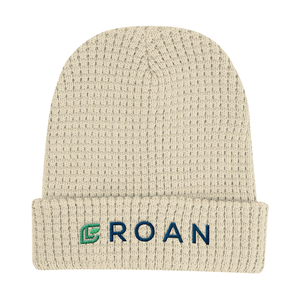 Whistler Waffle Knit Beanie in Recycled PET - Cream - Embroidery