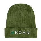 Whistler Waffle Knit Beanie in Recycled PET - Olive - Embroidery