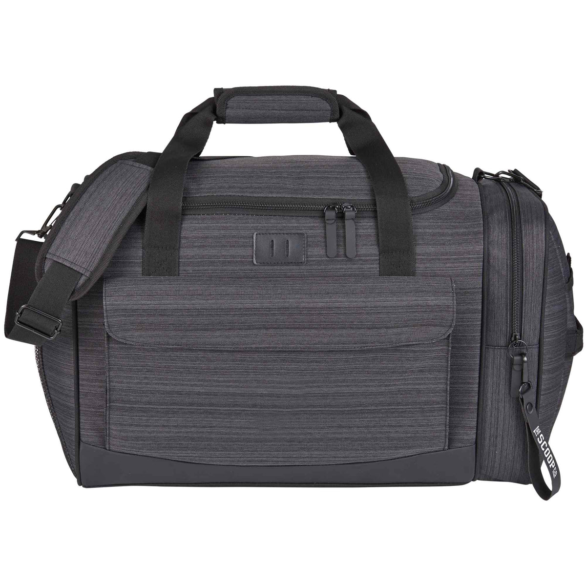 Whitby Gym Duffel Bag with Vented Shoe Pocket Transfer - Charcoal - Front 3
