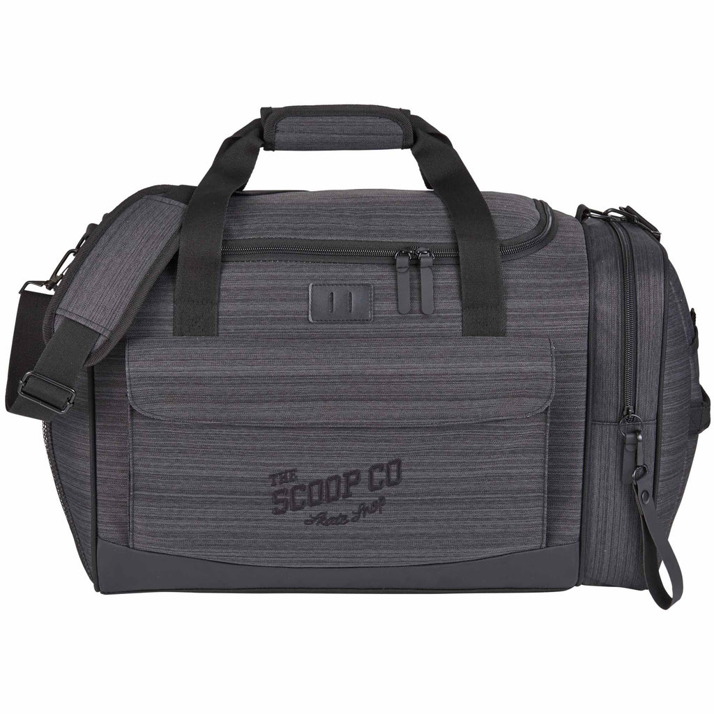 Whitby Gym Duffel Bag with Vented Shoe Pocket Transfer - Charcoal - Front