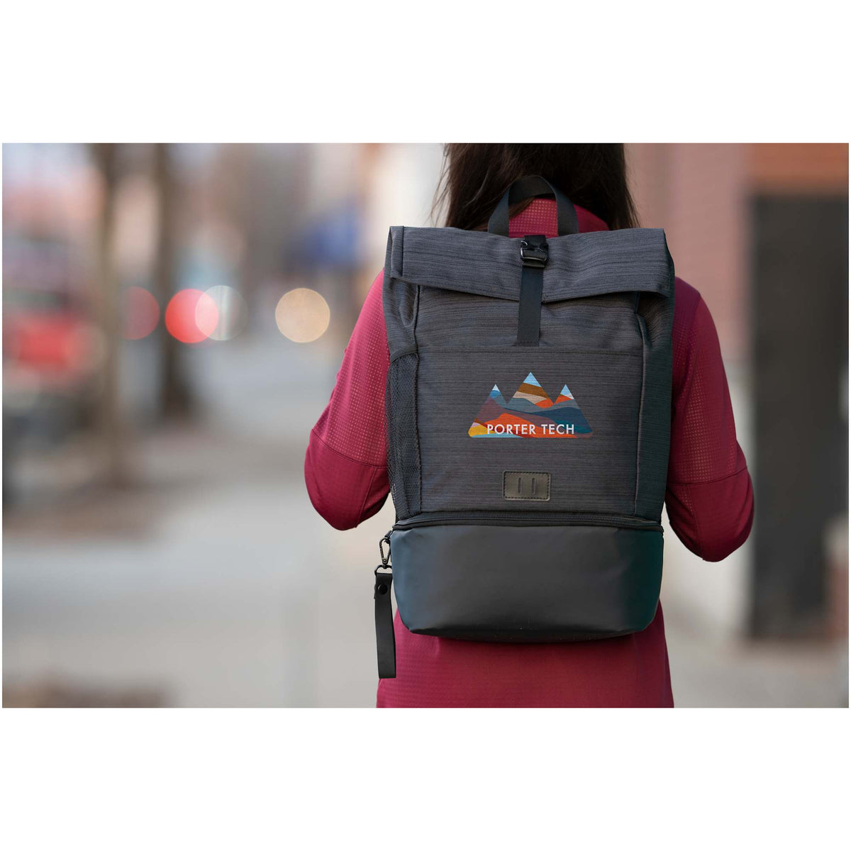 Whitby Laptop Backpack with Cooler Compartment, 15 Inch - Charcoal - On Model