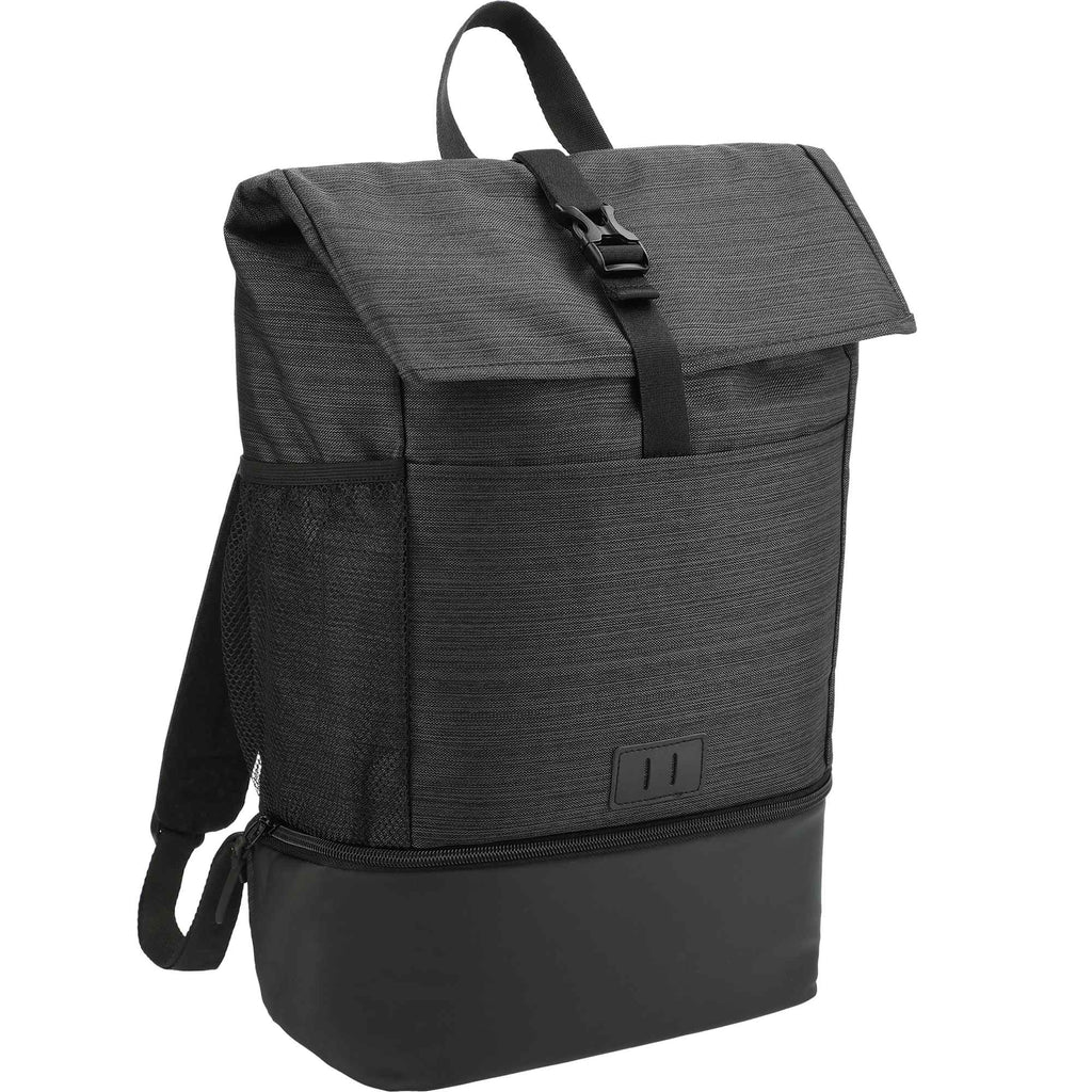 Whitby Laptop Backpack with Cooler Compartment, 15 Inch Debossing - Charcoal - Angled 2