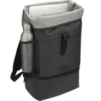 Whitby Laptop Backpack with Cooler Compartment, 15 Inch Debossing - Charcoal - Propped Open 2