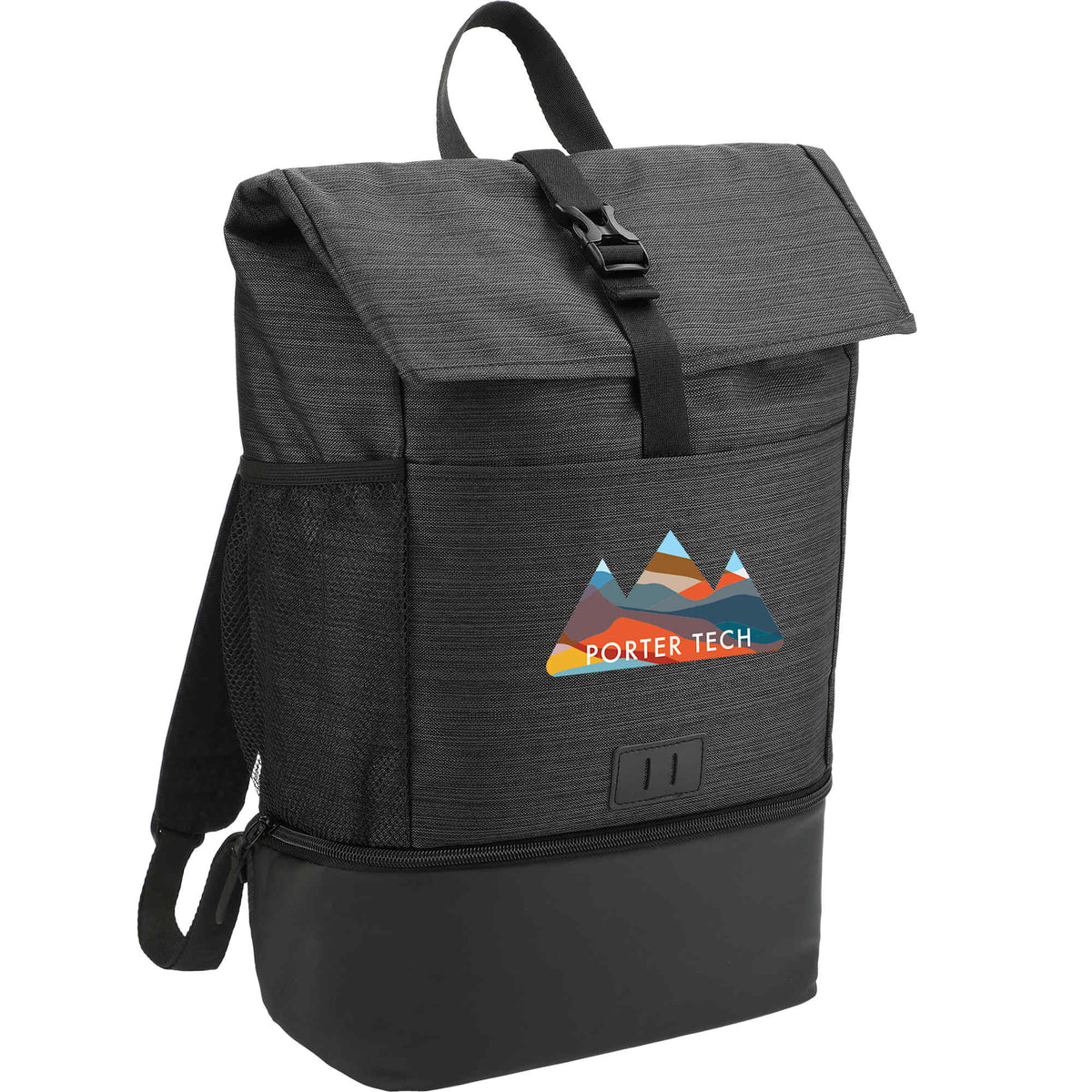 Whitby Laptop Backpack with Cooler Compartment, 15 Inch Transfer - Charcoal - Angled