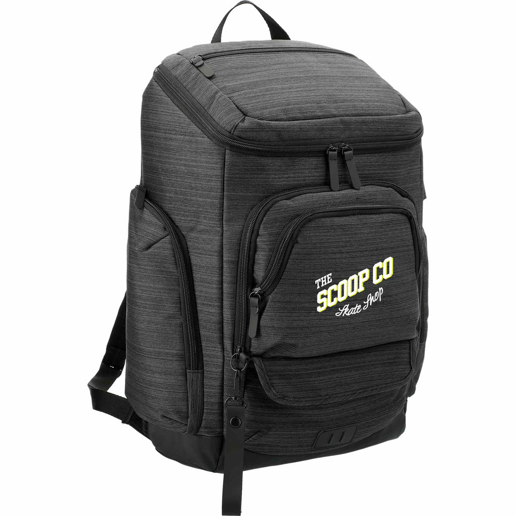 Whitby Laptop Backpack with USB Port and RFID Pocket, 15 Inch Embroidery - Charcoal - Right Angle 2