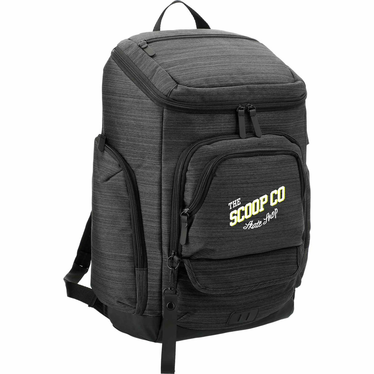 Whitby Laptop Backpack with USB Port and RFID Pocket, 15 Inch Embroidery - Charcoal - Right Angle 2