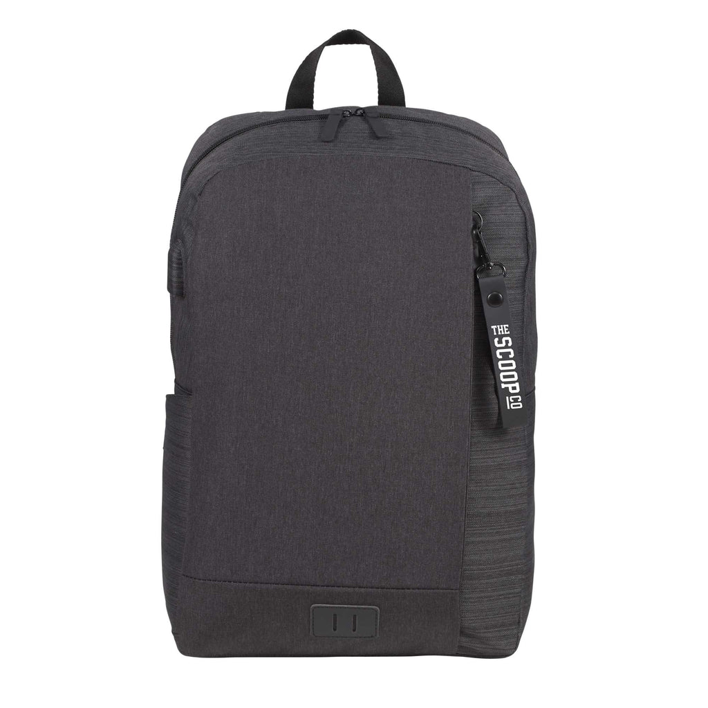 Whitby Slim Laptop Backpack with USB Port, 15 Inch - Charcoal - Front 3