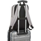 Whitby Slim Laptop Backpack with USB Port, 15 Inch Debossing - Navy/Gray - Photo 3
