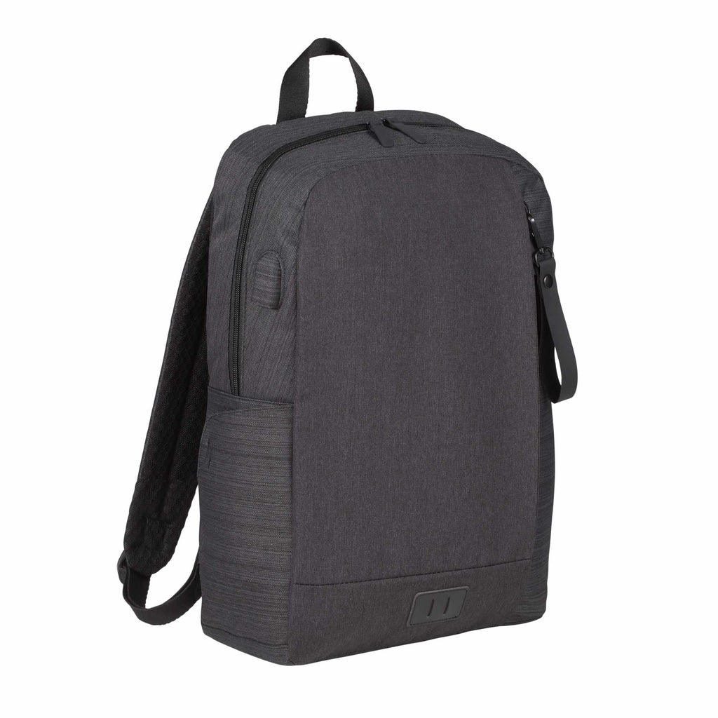 Whitby Slim Laptop Backpack with USB Port, 15 Inch Embroidery - Charcoal - Photo 3