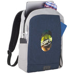 Whitby Slim Laptop Backpack with USB Port, 15 Inch Embroidery - Navy/Gray - Photo 2