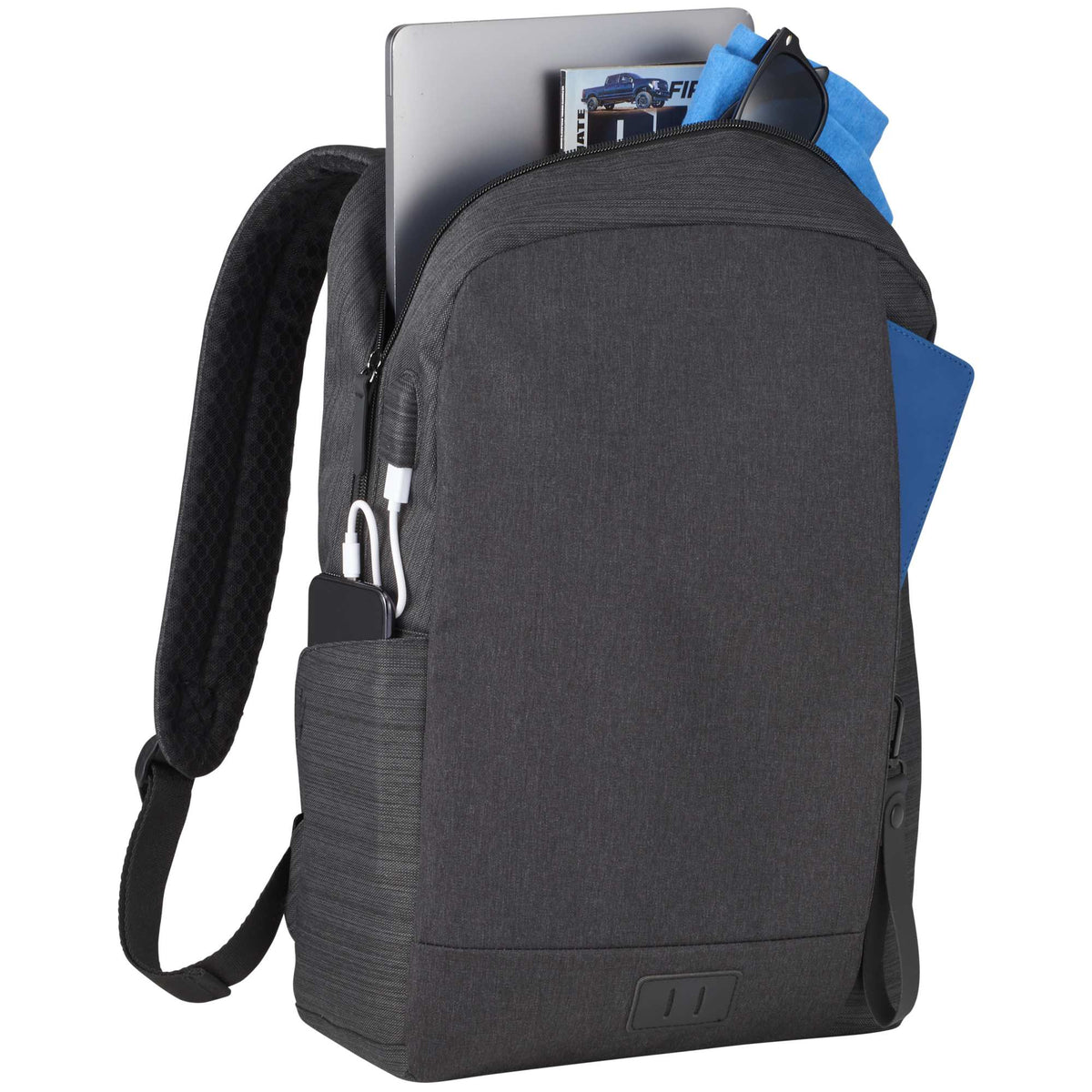 Whitby Slim Laptop Backpack with USB Port, 15 Inch Transfer - Charcoal - Photo 4