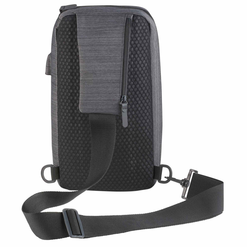 Whitby Sling Bag with USB Charging Port - Charcoal - Back