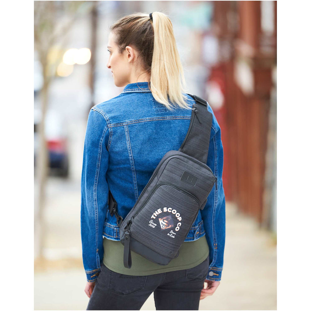 Whitby Sling Bag with USB Charging Port - Charcoal - Photo