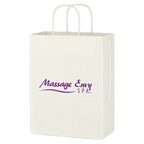 White Kraft Paper Shopping Bag, 10 x 13 Inches - White - Flexography