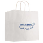 White Kraft Paper Shopping Bag, 13 x 13 Inches