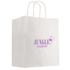 White Kraft Paper Shopping Bag, 13 x 17 Inches - Kraft Paper White Shopping Bag - 13" x 17"