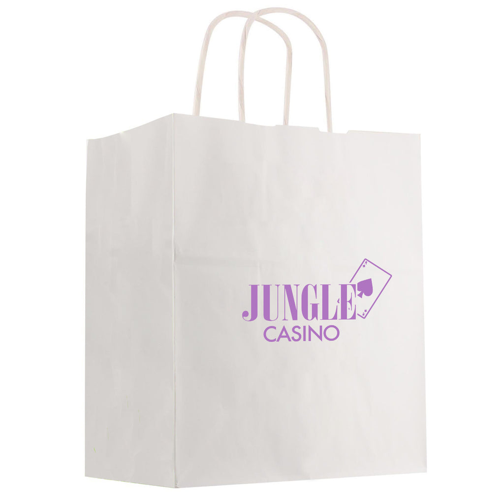 White Kraft Paper Shopping Bag, 13 x 17 Inches