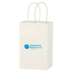 White Kraft Paper Shopping Bag, 5.25 x 8.25 Inches - White - Flexography