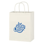 White Kraft Paper Shopping Bag, 8 x 10.25 Inches - White - Flexography