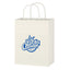 White Kraft Paper Shopping Bag, 8 x 10.25 Inches - White - Flexography