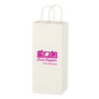 White Kraft Paper Wine Bag, 5.25 x 13 Inches - White - Flexography