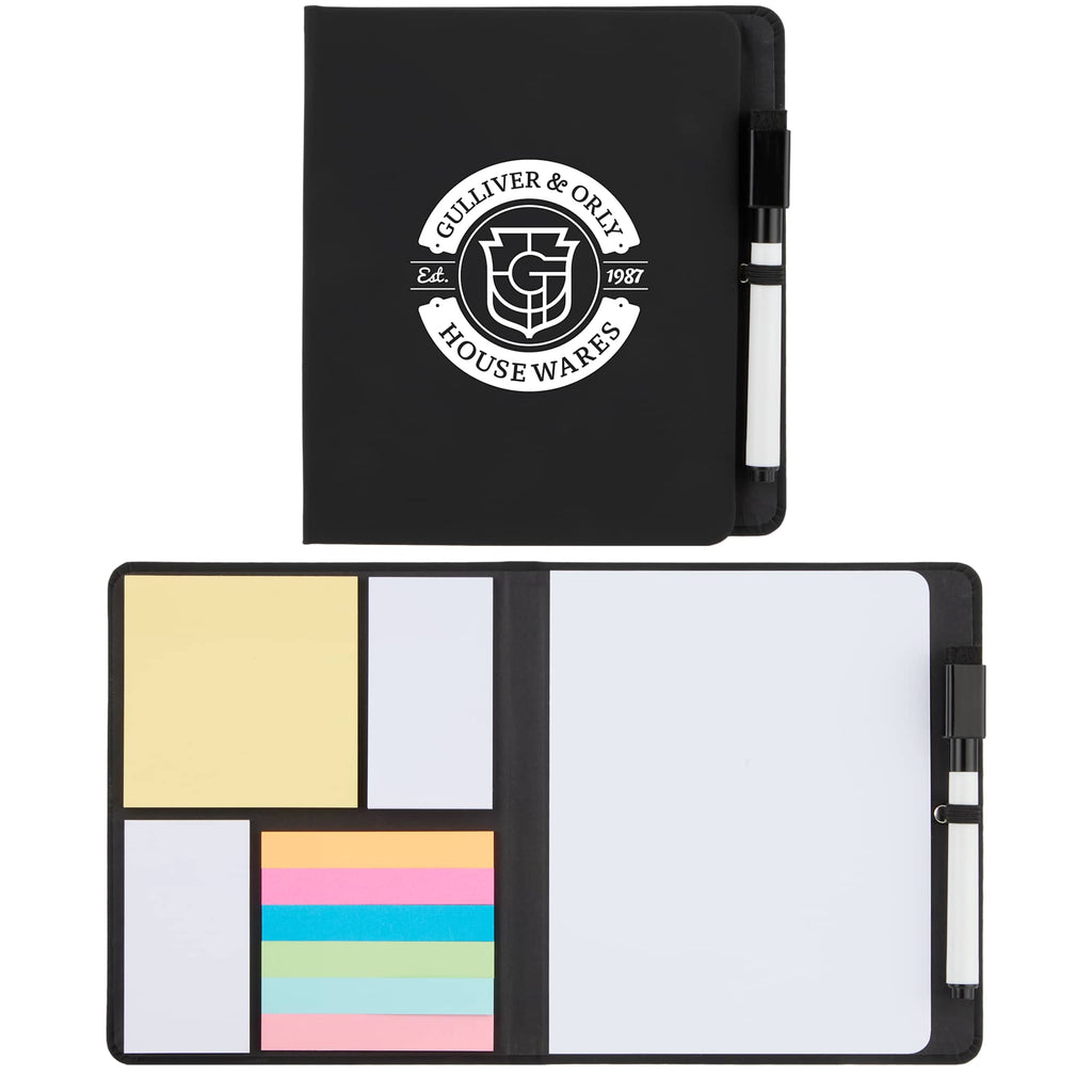 Whiteboard and Sticky Note Set with Marker - Black - Default