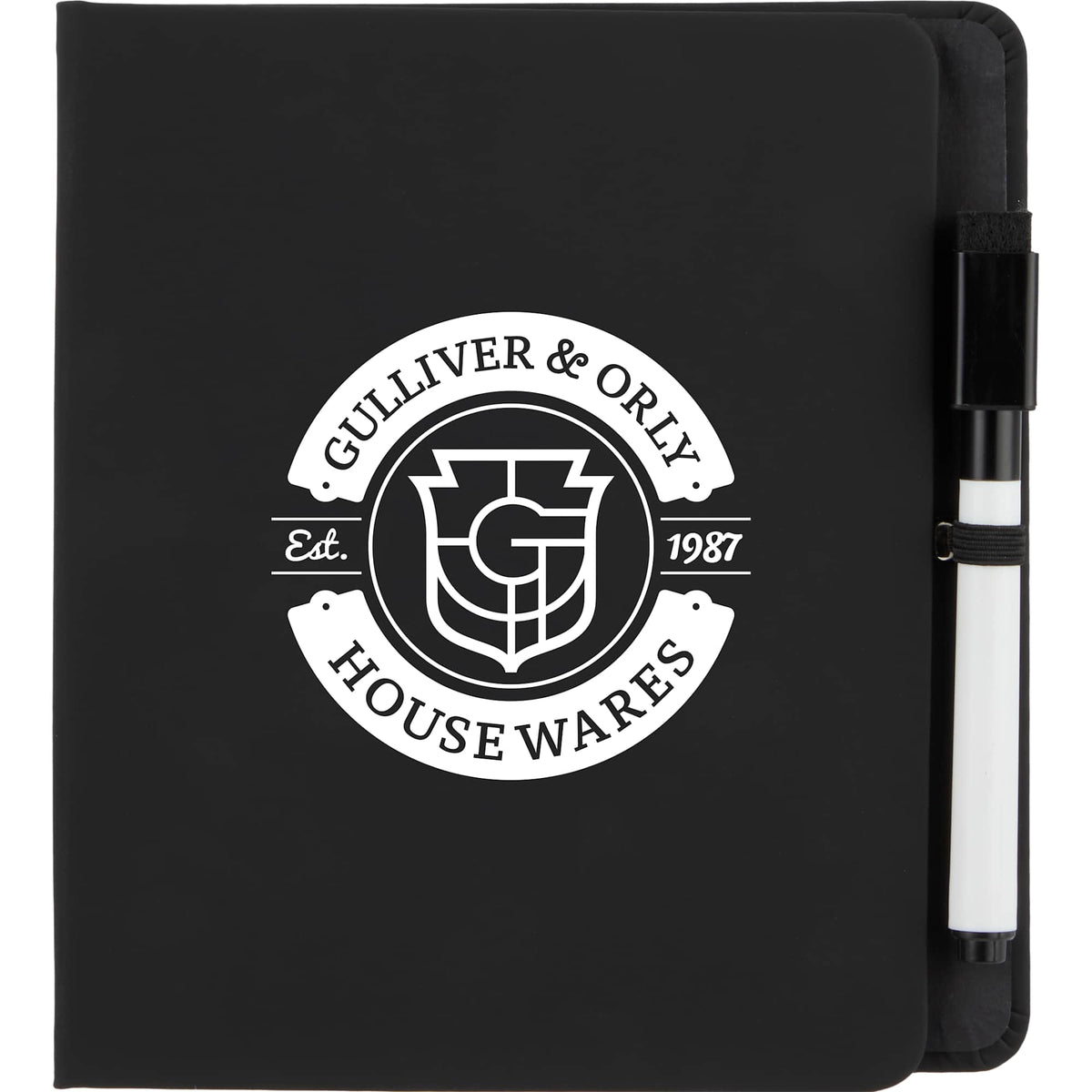 Whiteboard and Sticky Note Set with Marker - Black - Front