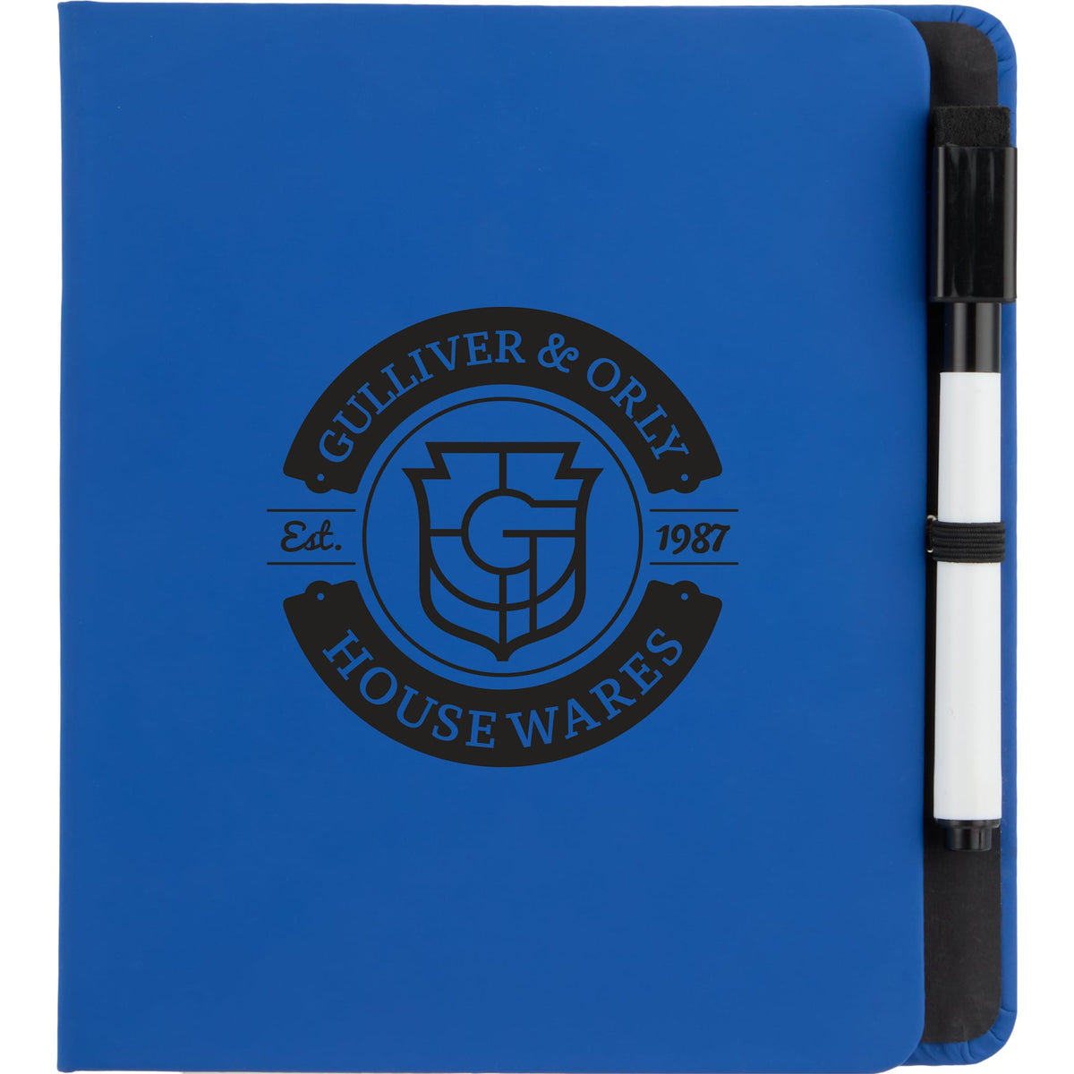 Whiteboard and Sticky Note Set with Marker - Blue - Front
