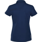 Wilcox Asymmetric Performance Polo for Women Transfer - Navy/Steel Grey - Back Flat