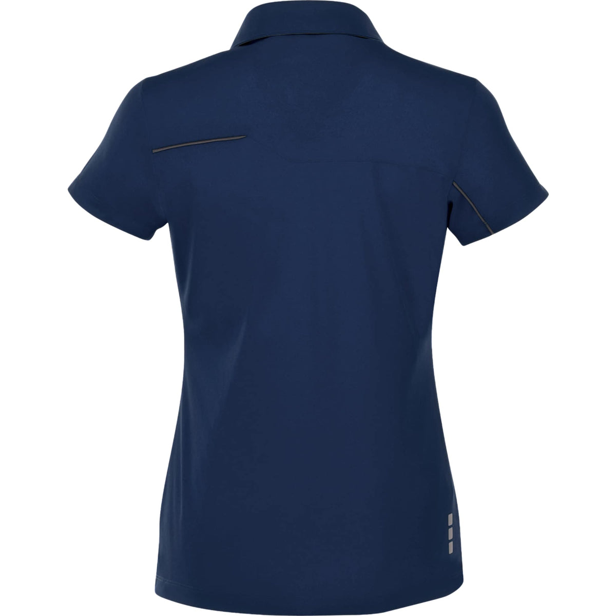 Wilcox Asymmetric Performance Polo for Women Transfer - Navy/Steel Grey - Back Flat