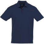 Wilcox Asymmetrical Performance Polo for Men Embroidery - Navy/Steel Grey - Front Flat