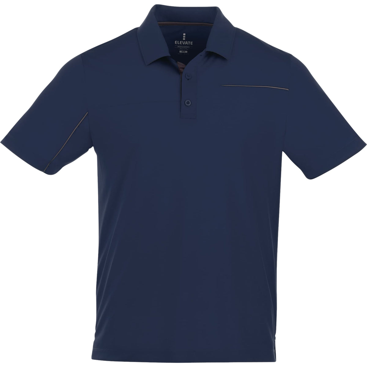 Wilcox Asymmetrical Performance Polo for Men Embroidery - Navy/Steel Grey - Front Flat