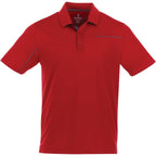 Wilcox Asymmetrical Performance Polo for Men Embroidery - Team Red/Steel Grey - Front Flat