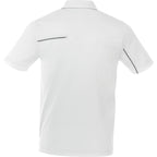 Wilcox Asymmetrical Performance Polo for Men Embroidery - White/Steel Grey - Back Flat