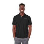 Wilcox Asymmetrical Performance Polo for Men Transfer - Black/Steel Grey - Front