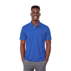 Wilcox Asymmetrical Performance Polo for Men Transfer - Olympic Blue/Steel Grey - Front