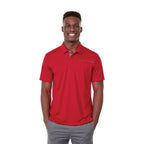 Wilcox Asymmetrical Performance Polo for Men Transfer - Team Red/Steel Grey - Front
