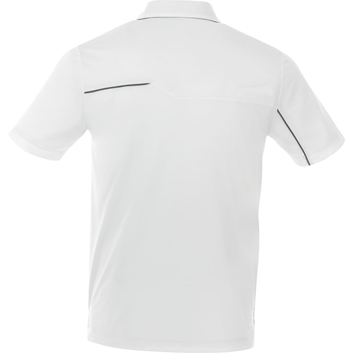 Wilcox Asymmetrical Performance Polo for Men Transfer - White/Steel Grey - Back Flat
