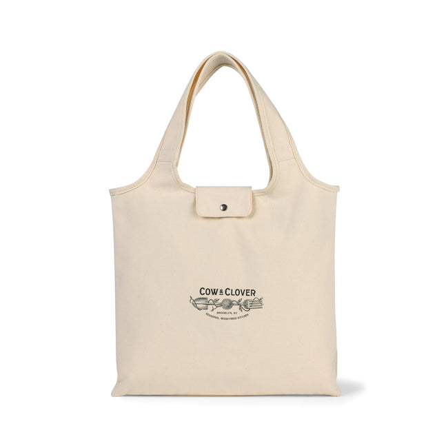 Willow Packable Cotton Tote with Snap Flap Embroidery