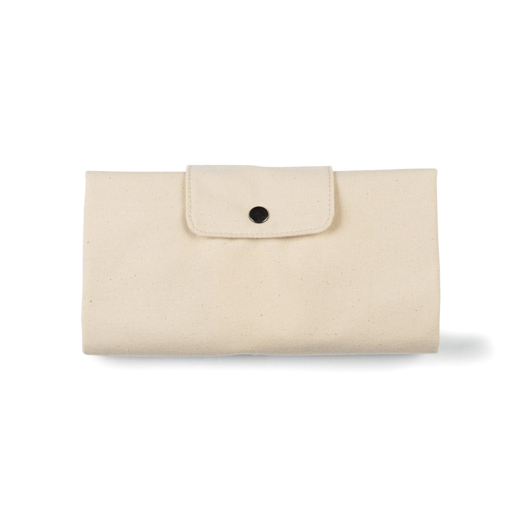 Willow Packable Cotton Tote with Snap Flap Transfer - Natural - View 3