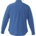 Wilshire Long Sleeve Twill Work Shirt for Men Embroidery - Blue - Back Flat
