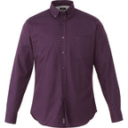 Wilshire Long Sleeve Twill Work Shirt for Men Embroidery - Dark Plum - Back Flat 2