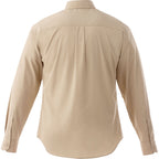 Wilshire Long Sleeve Twill Work Shirt for Men Embroidery - Desert Khaki - Back Flat