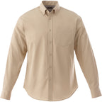 Wilshire Long Sleeve Twill Work Shirt for Men Embroidery - Desert Khaki - Front Flat